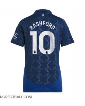 Billige Fotballdrakt Manchester United Marcus Rashford #10 Replika Bortedrakt Dame 2024-25 Kortermet